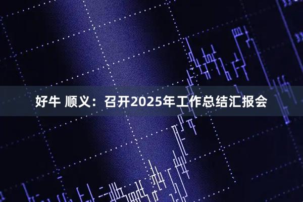 好牛 顺义：召开2025年工作总结汇报会