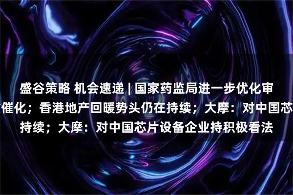 盛谷策略 机会速递 | 国家药监局进一步优化审评审批，创新药迎多重催化；香港地产回暖势头仍在持续；大摩：对中国芯片设备企业持积极看法